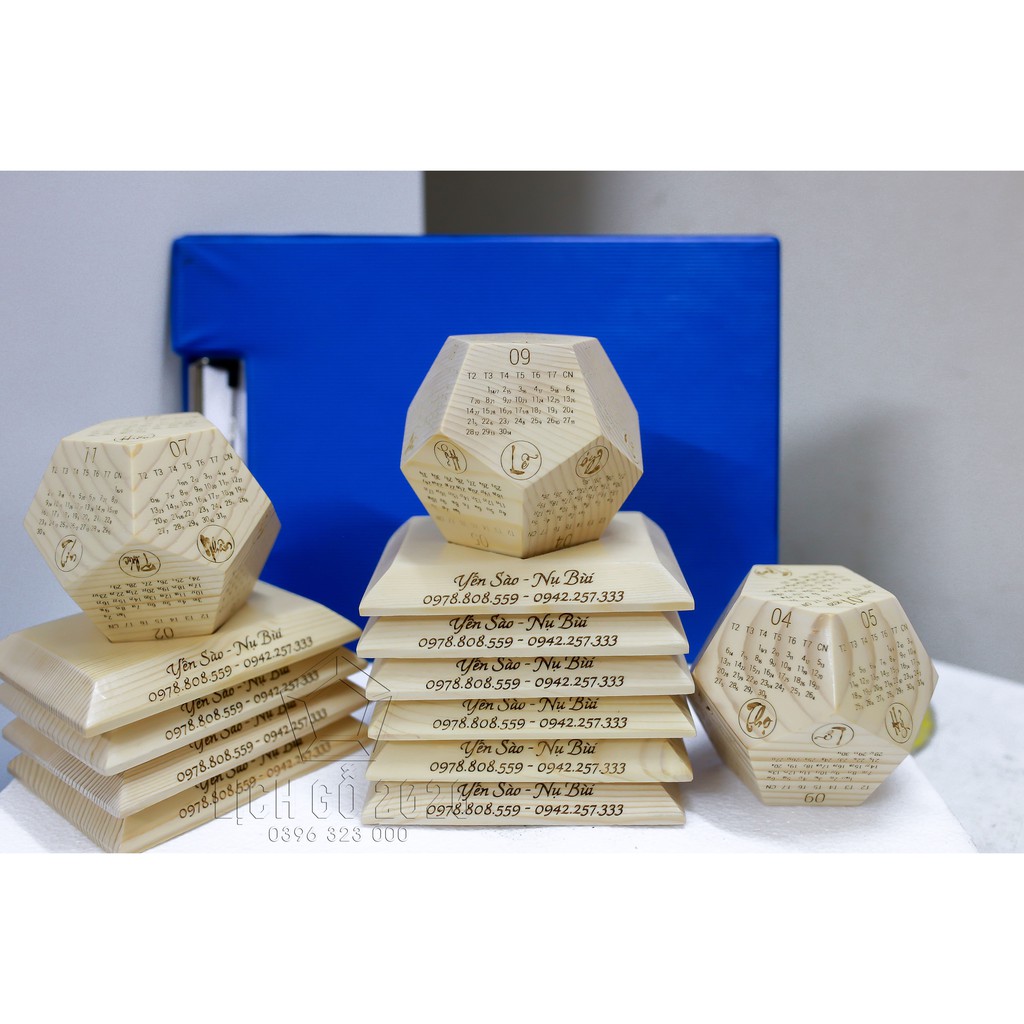 Lịch 2021 Gỗ đặc nguyên khối kèm đế, in khắc theo yêu cầu (Hàng chuẩn xuất khẩu nước ngoài) | BigBuy360 - bigbuy360.vn