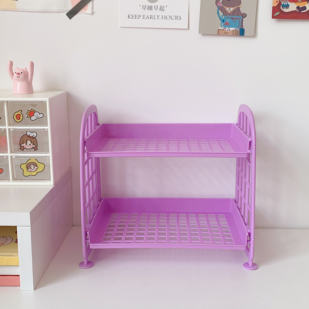 【sweet】home Bathroom Double-layer Foldable Storage Organizer Rack Cosmetics Jewelry Storage Holder