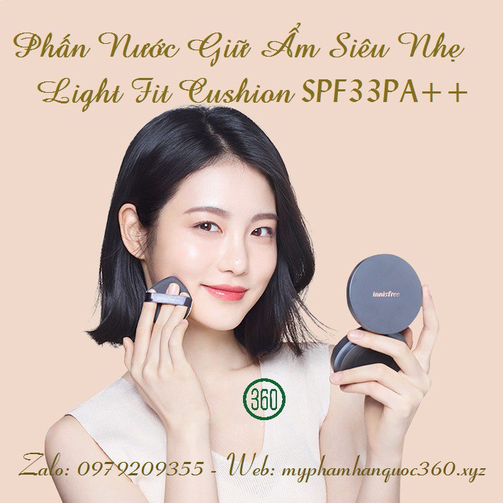 [new] Phấn Nước Trang Điểm Innisfree Cushion Set (1 lõi + 1 vỏ + 1 bông phấn)