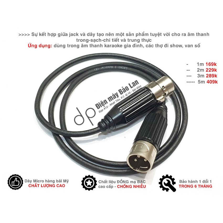 Dây Canon Đực Cái, Hàng Bãi USA, Chống Nhiễu Cao Cấp, Bảo Hành 6 Tháng