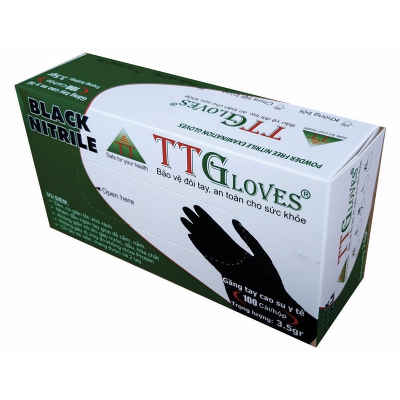 GĂNG ĐEN y tế không bột 100pcs