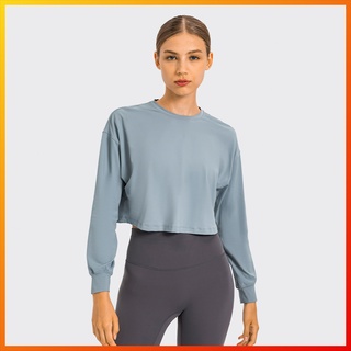 Lululemon áo thun tay dài cổ tròn thời trang tập yoga ds124