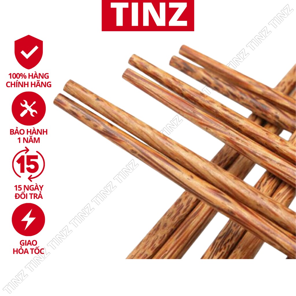 Đũa dừa cao cấp bộ 10 đôi loại 1 TINZ|Mã GD013