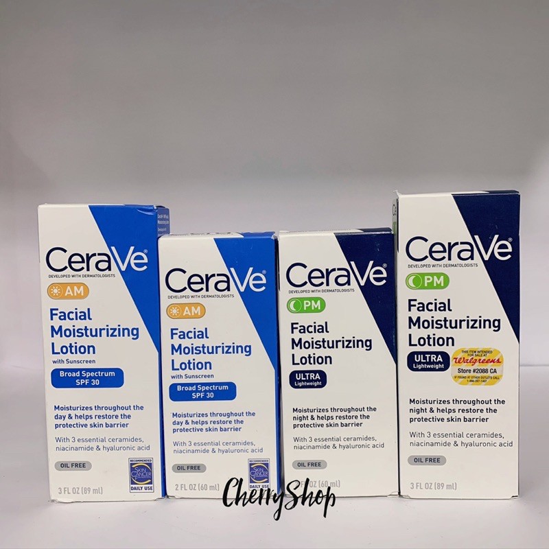 [Hàng USA]Kem dưỡng ẩm dành ban ngày Cerave Facial Moisturizing Lotion AM SPF 30 (60ml/89ml)