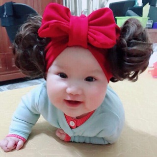 Mũ tuban tóc giả búp bê cho bé