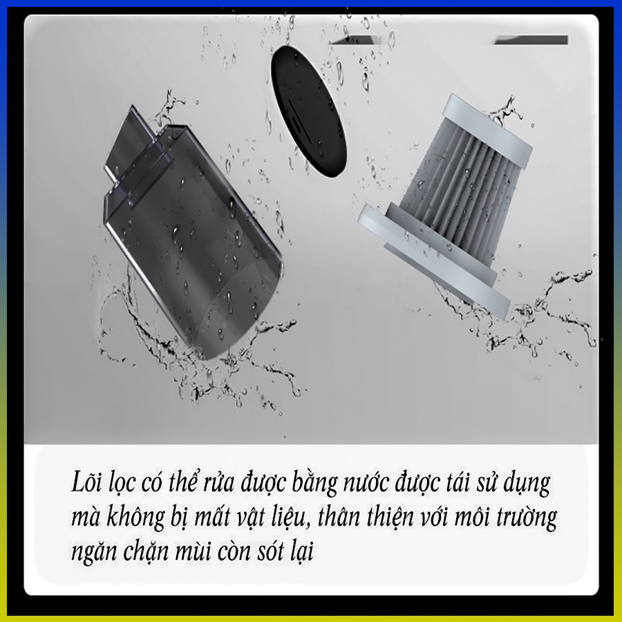 Máy hút bụi Ô tô mini cầm tay không dây-Hút bụi chân không cho nhà và xe bản nâng cấp-Công suất cao 100W,Hút lớn 9000pa