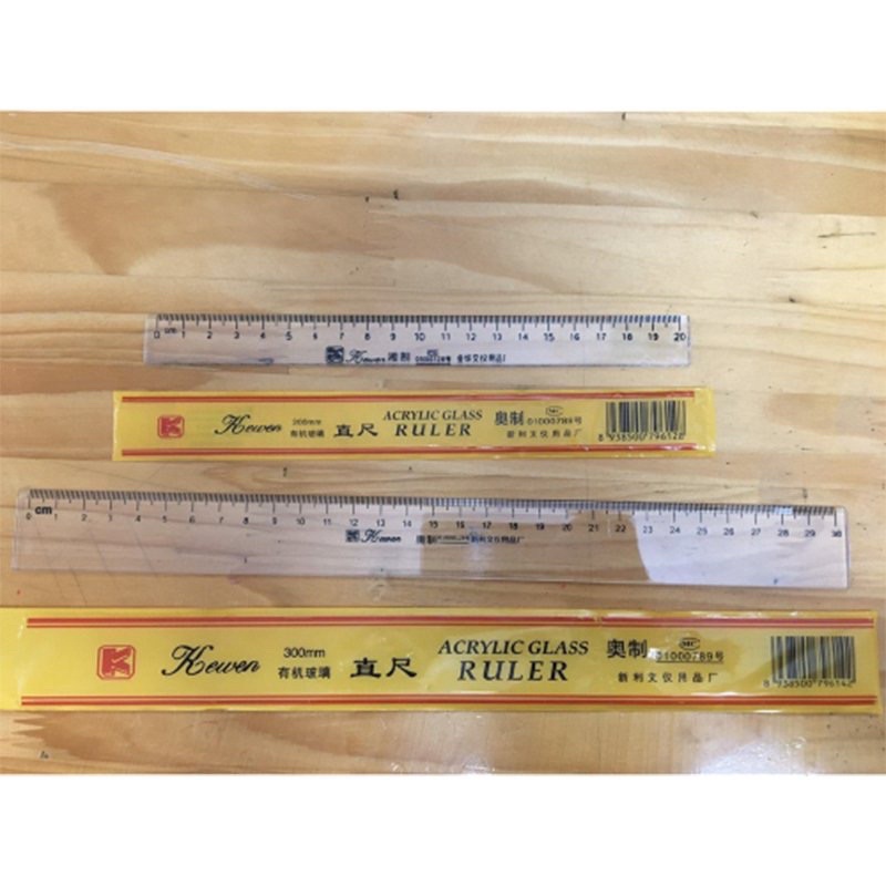 Thước kẻ nhựa dẻo trong suốt 20cm – 30cm khắc số không mờ đồ dùng học tập học sinh Binkids TB58