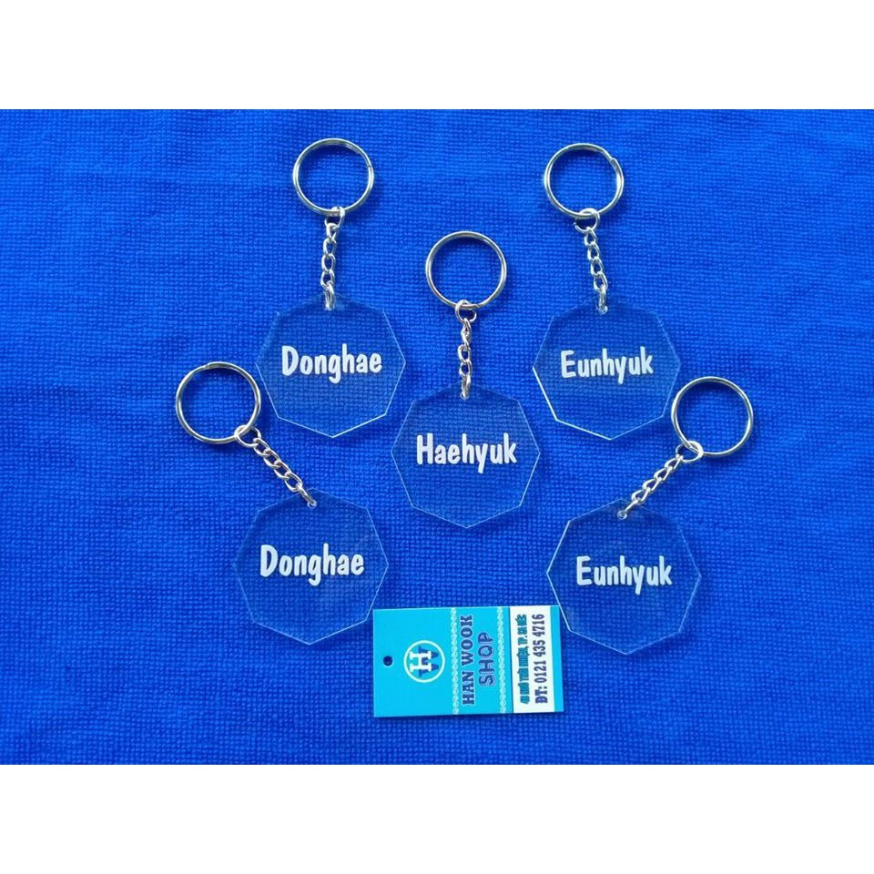 Móc Khóa đa giác - Leeteuk Heechul Donghae Eunhyuk Siwon Ryeowook Haehyuk Kyuhyun (theo yêu cầu Kpop)