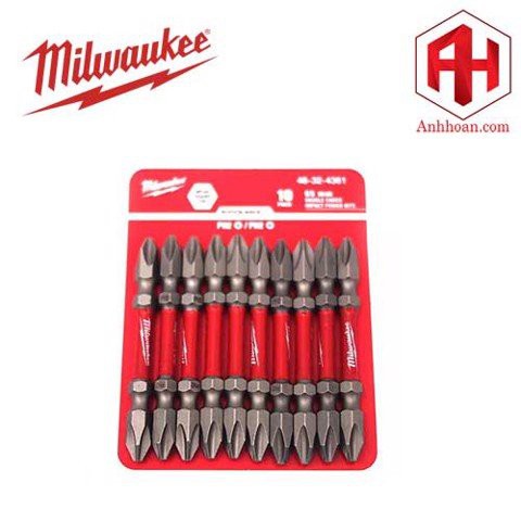 Milwaukee Đầu vặn vít (PH2-65mm) (bộ 10 mũi)