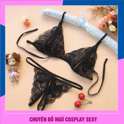 Combo bộ đồ lót sexy gợi cảm quần lót ren + áo ngực ren lưới