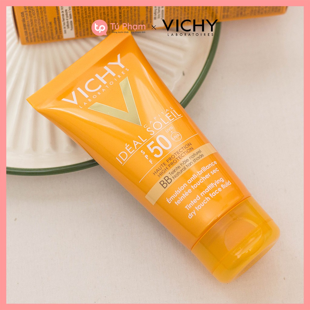 Kem Chống Nắng Vichy SPF 50 Ideal Soleil BB Tinted Dry Touch Emulsion Anti-brillance 50ml