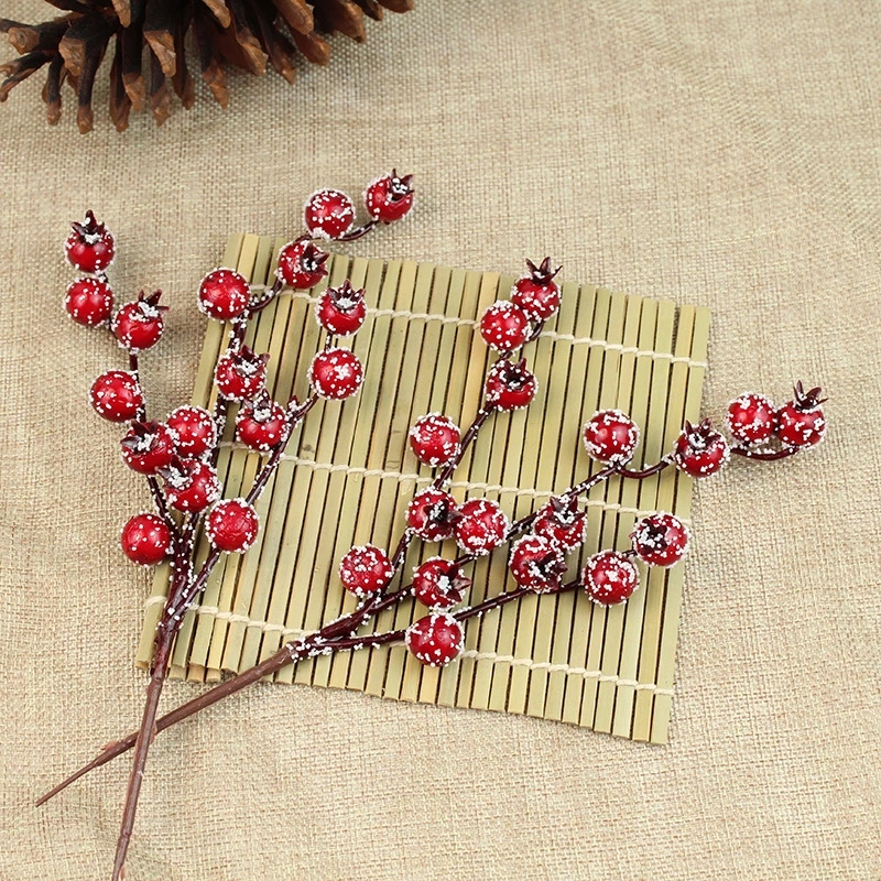 Christmas Artificial Flowers Plant Berries/DIY Fake Plant Berries Wreath Ornaments/Home Christmas Decoration Photography Scenery Accessories