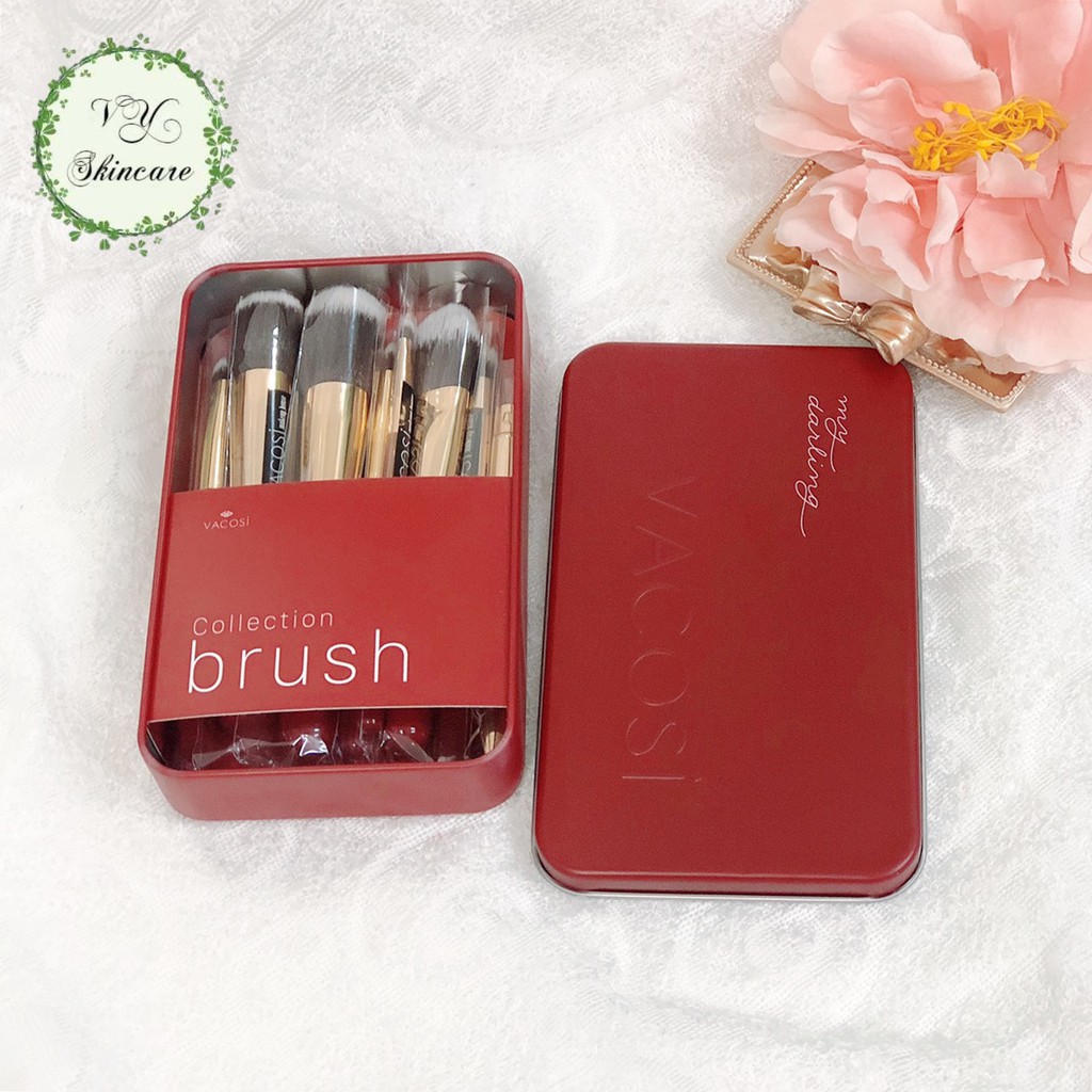 Bộ Cọ Trang Điểm Vacosi My Darling Travel Brush Box 8 Cây BC12