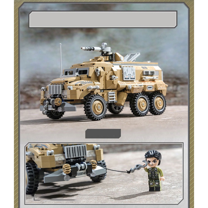 Đồ chơi Lắp ráp xe Humvee quân sự, Enlighten Humvee Car 22014 Xếp hình thông minh, Ghép hình trí tuệ