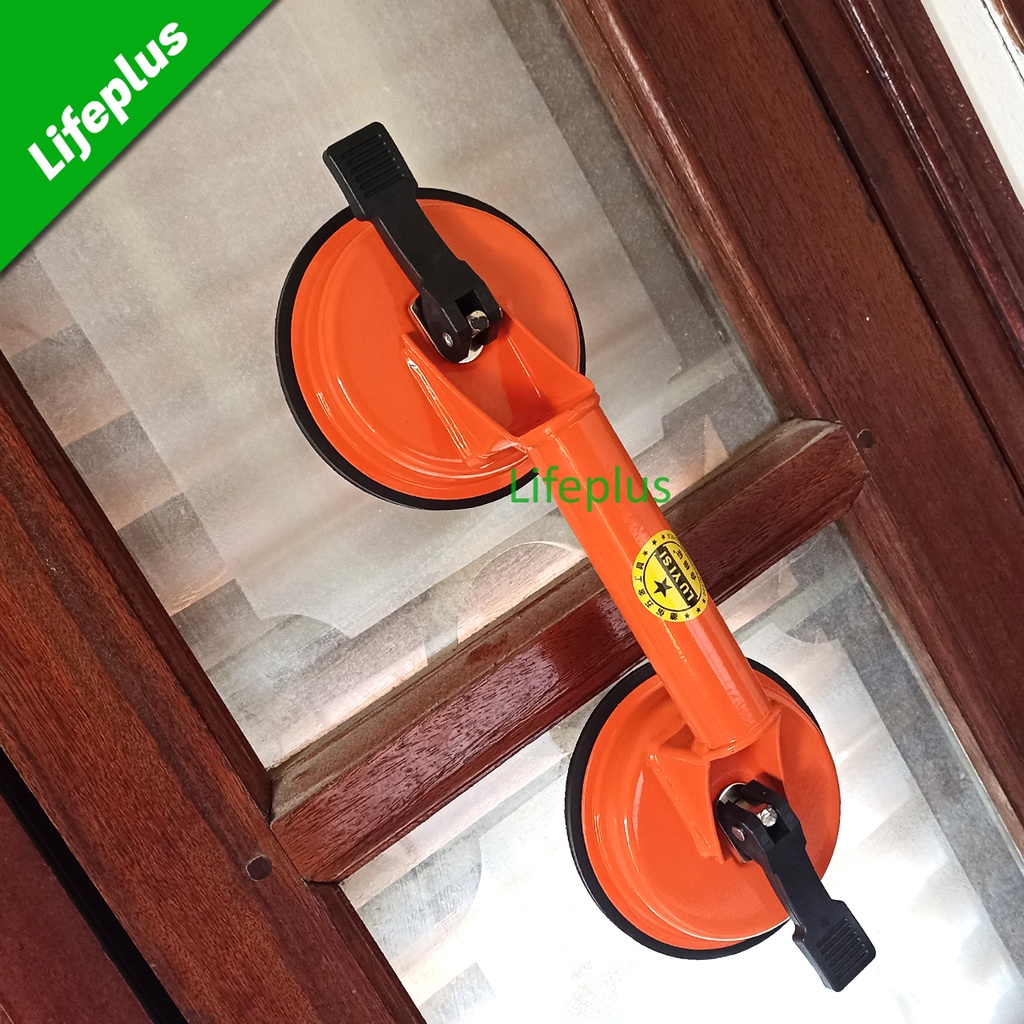 Hít kính hít gạch men 2 chấu sơn màu cam Ø118mm