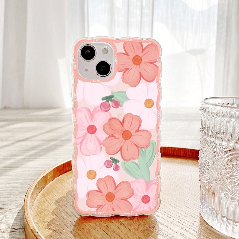Ốp Điện Thoại TPU Mềm Trong Suốt Họa Tiết Hoa Và Quả Cherry Cho Iphone 11 12 13 Pro MAX X XR XS MAX 6 7 8 Plus