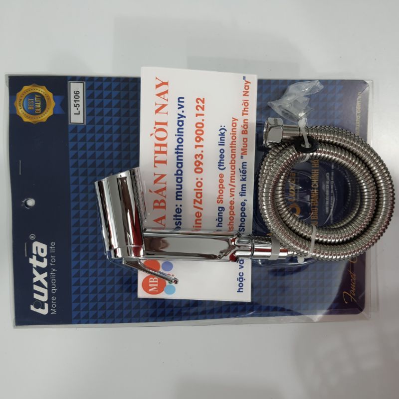 Vòi xịt vệ sinh Luxta L-5106, dây xịt bằng inox 304, kiếu dáng chụp gác vào tường, Bảo hành 12 tháng
