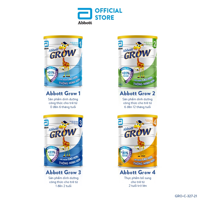 Bộ 2 lon Sữa bột Abbott Grow 4 900g/lon