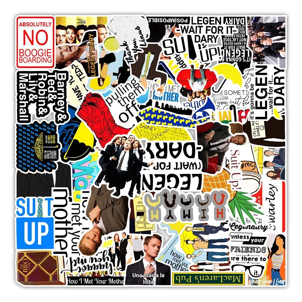 Bộ 50 miếng dán trang trí chống thấm nước in chữ How I Met Your Mother