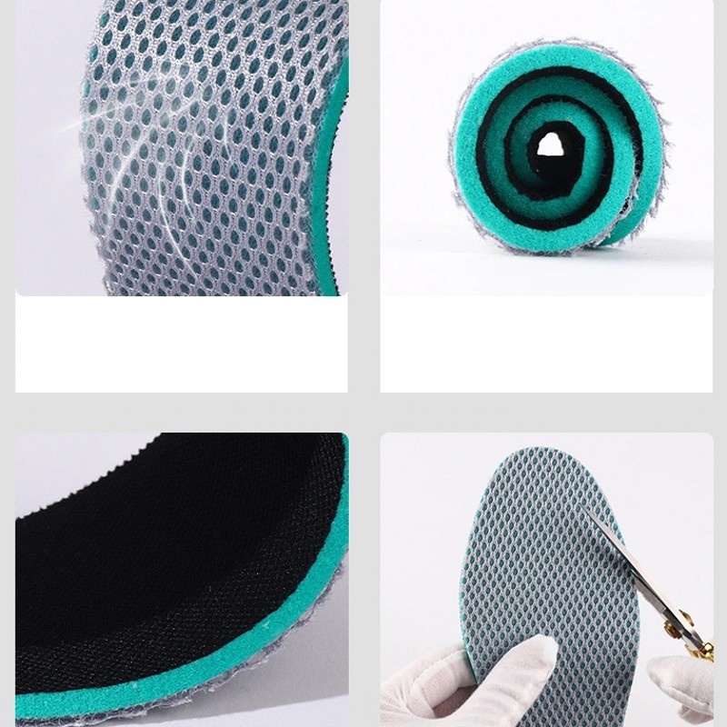 Miếng Lót Giày Thể Thao Mềm Mại Thấm Hút Mồ Hôi Thoáng Khí Giảm Đau 4D