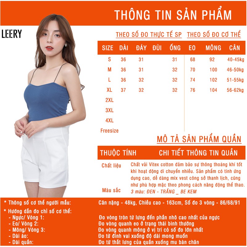 Quần short nữ must-have phong cách Hàn Quốc quần đùi đẹp đi làm SHO-01 LEERY