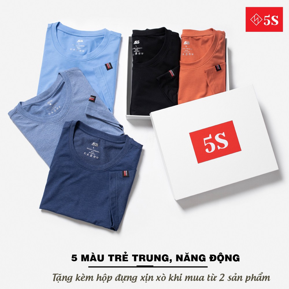 Áo Phông Nam Tay Ngắn 5S Premium (5 màu), Vải Thun Melang Muối Tiêu Cao Cấp, Thấm Hút Mồ Hôi, Co Giãn Tốt (TSO21023-01) | BigBuy360 - bigbuy360.vn