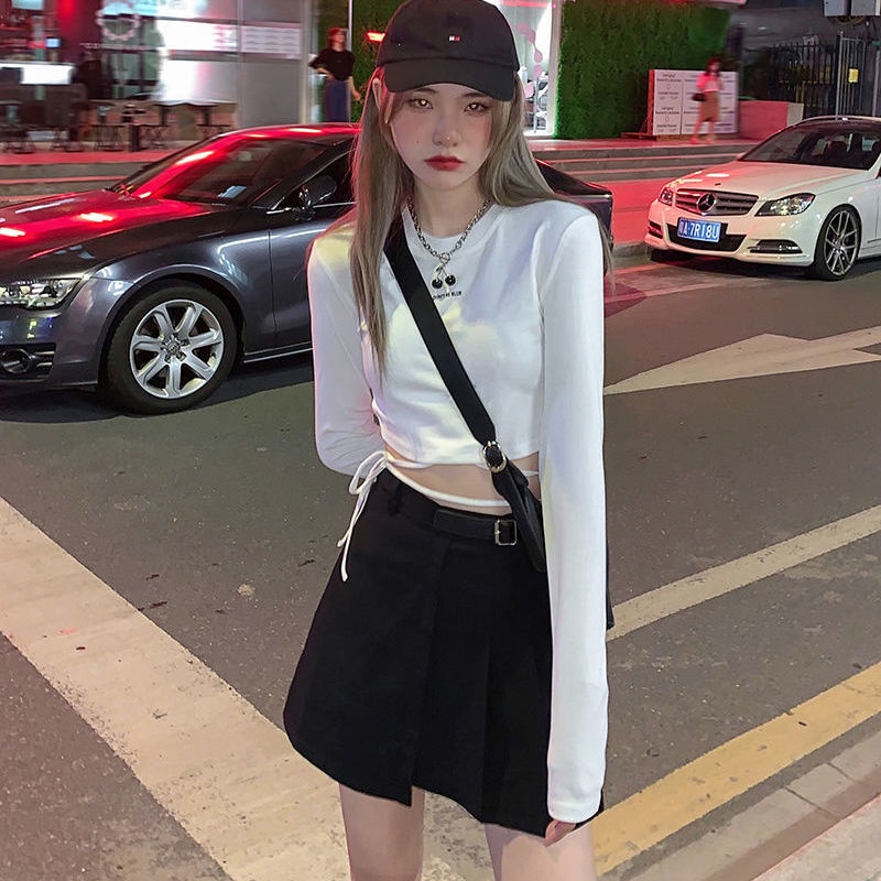 Áo Thun Mỏng Tay Dài Màu Xanh Dương 2022 Thời Trang Cho Nữ