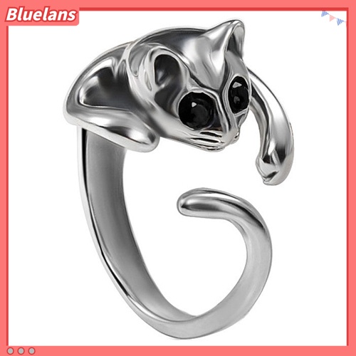 Nhẫn bạc hình mèo cuộn tròn dễ thương cá tính dành cho nữ