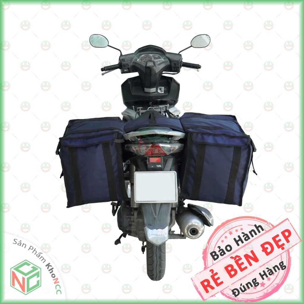 [KhoNCC] Bao Túi Giao Hàng Đôi Với 2 Túi Cặp Bên Hông Yên Sau Xe Máy Dành Cho Shipper - NKT-TGHD (Nhiều màu)