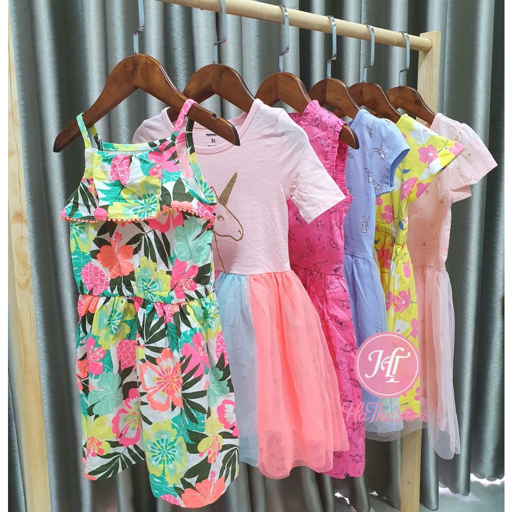 Dress / Đầm thun C4RT£R chữ bé gái (Dòng lớn)