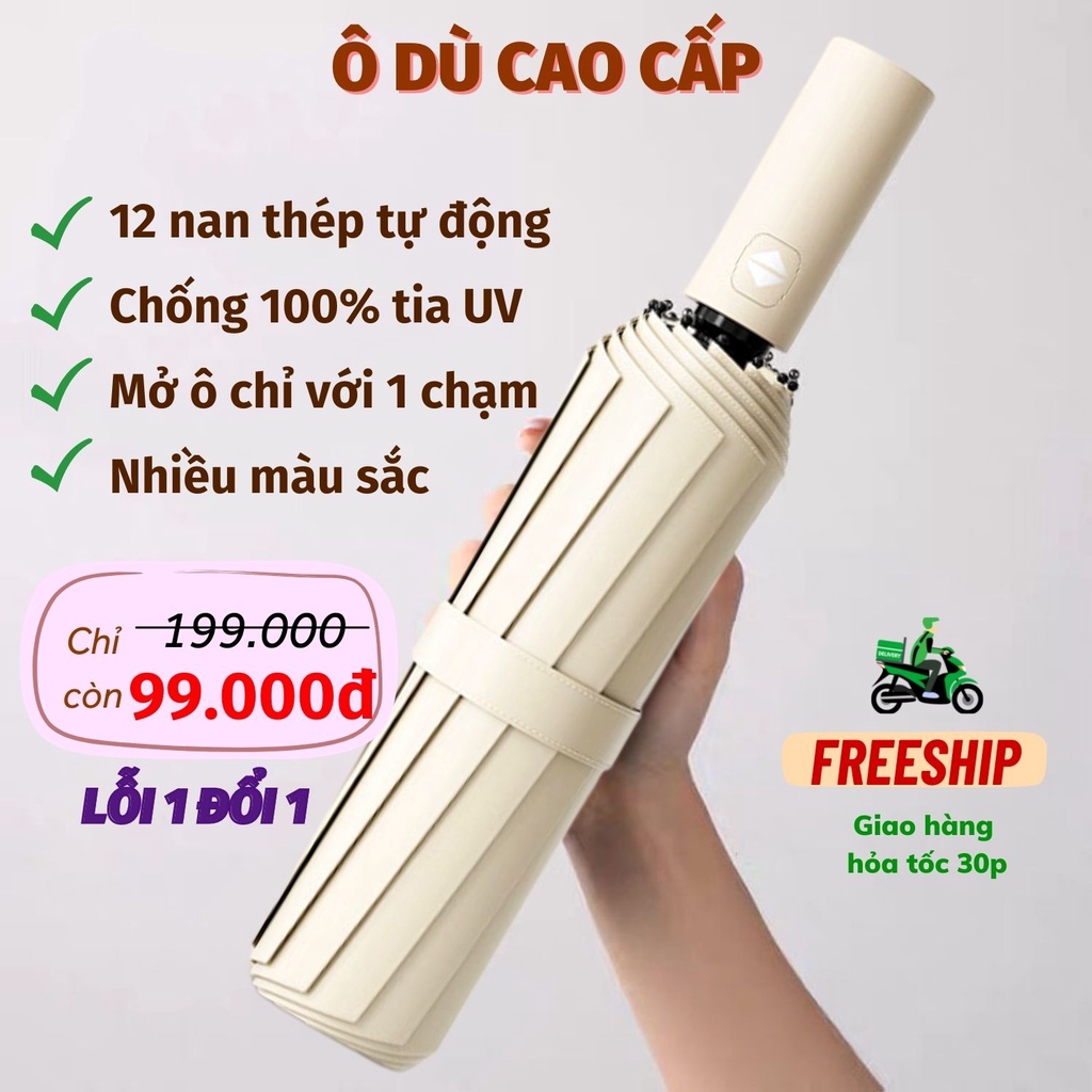 Dù Che Mưa Ô Che Nắng Mưa 12 Nan Cao Cấp Moda.H