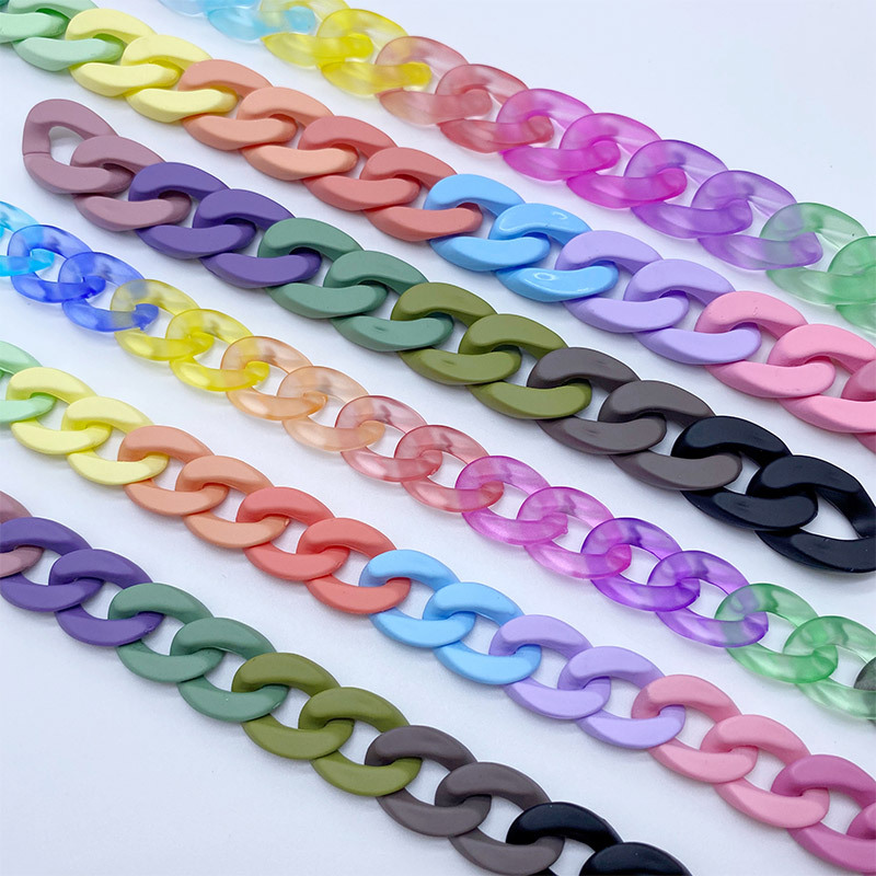 Bộ 10 Phụ Kiện Dây Xích Bằng Nhựa Acrylic Nhiều Màu Sắc Dùng Để Trang Trí Điện Thoại