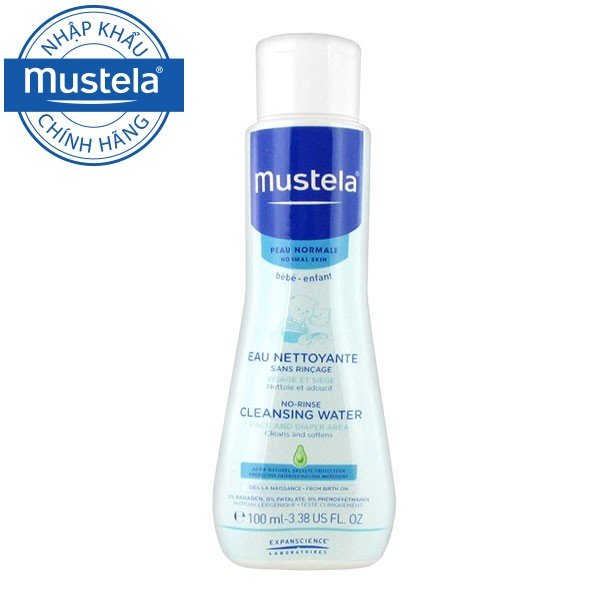 Mustela Nước Làm Sạch Mặt Và Cơ Thể Cho Trẻ Sơ Sinh &amp; Em Bé Da Thường 100ml