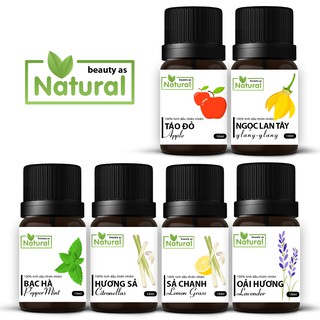 Tinh dầu thiên nhiên lọ 10ml - Táo, Lan Ngọc Tây, Bạc Hà, Sả, Oải Hương từ Beauty as Natural