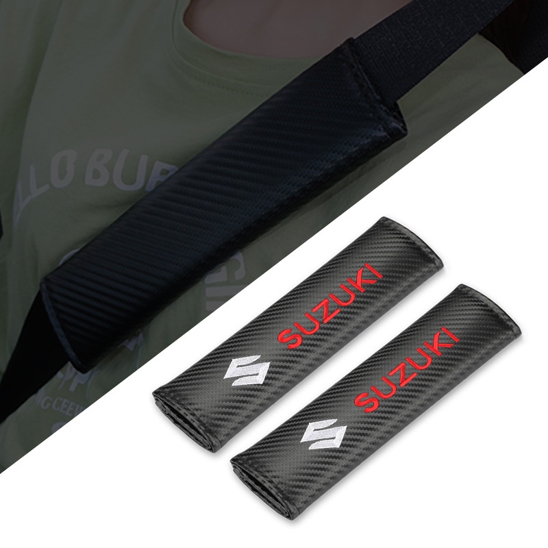 Set 2 Vỏ Bọc Dây Đai An Toàn Bằng Sợi Carbon Cho Xe Hơi Suzuki ERTIGA Swift XL6 XL7 SX4 jimy vitara jimy