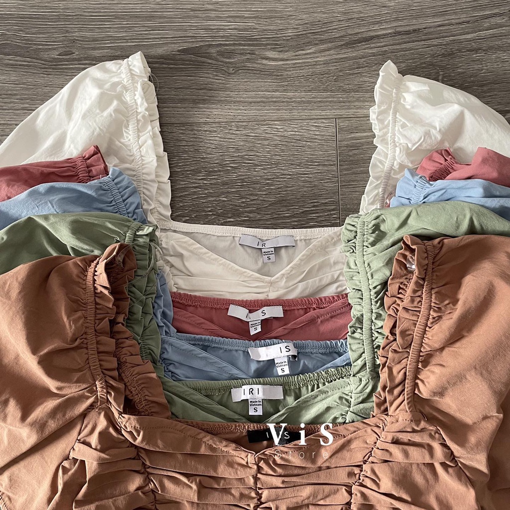 ÁO CROPTOP NỮ XẾP NHÚN NGỰC