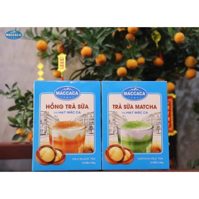 Hồng trà sữa maccaca