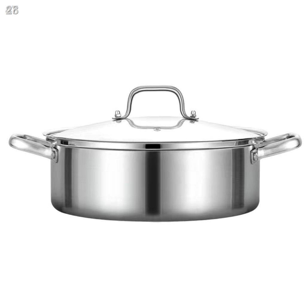▲♞28MNồi vịt quít inox 304 dày đặc lẩu gia dụng công suất lớn dùng cho bếp từ