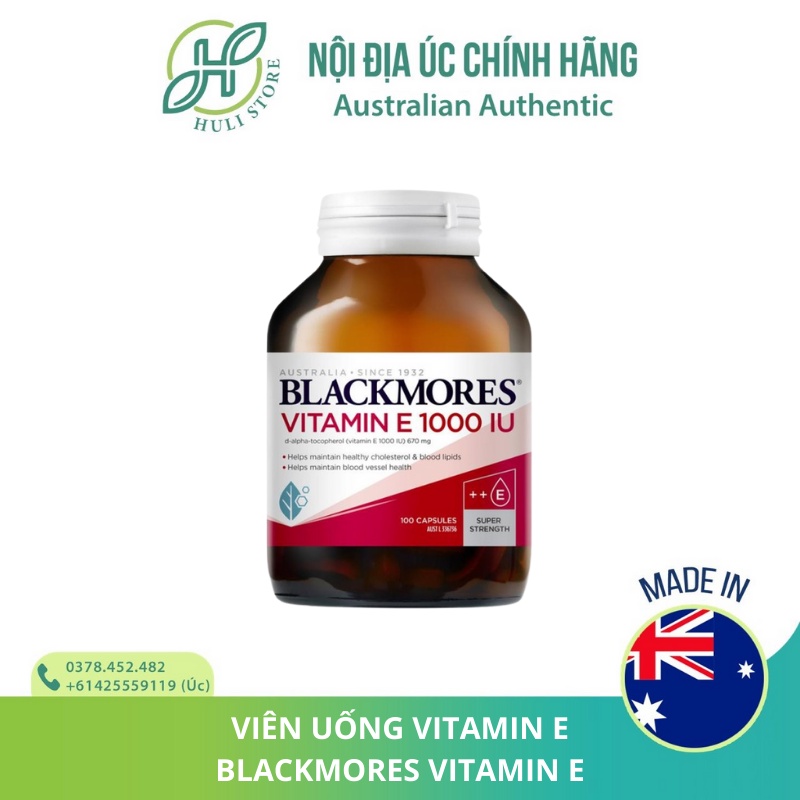 [ CHÍNH HÃNG ] Vitamin E tự nhiên Blackmores Vitamin Natural E 500IU / 1000IU