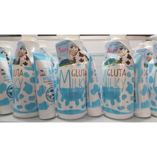 Sữa tắm bò Gluta Milky tặng kèm Sữa rửa mặt Thailand 800ml