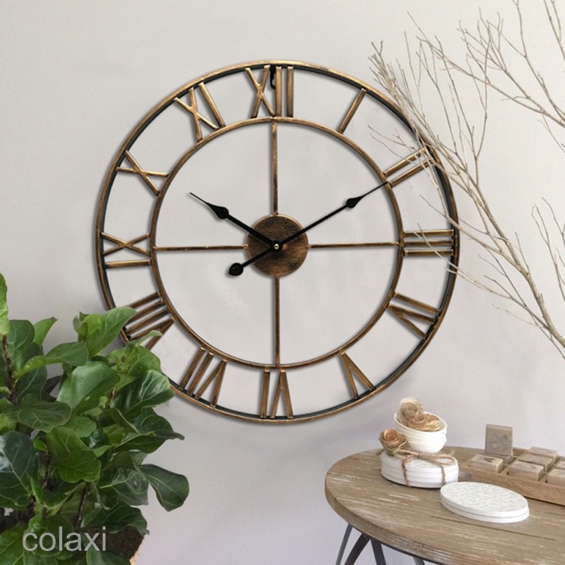 [COLAXI] Vintage Round Retro Time Big Display Clock Mechanism Wall Clock Quartz 16x2inch