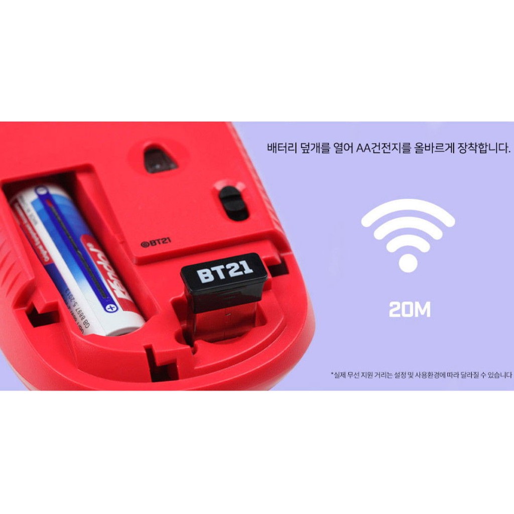 BTS  BT21 Official  WIRELESS SILENT MOUSE Authentic
