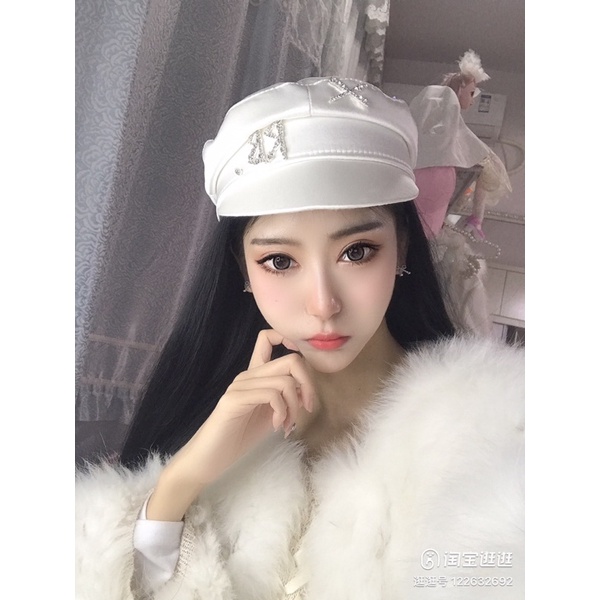 Mũ kepi lụa RB đính đá