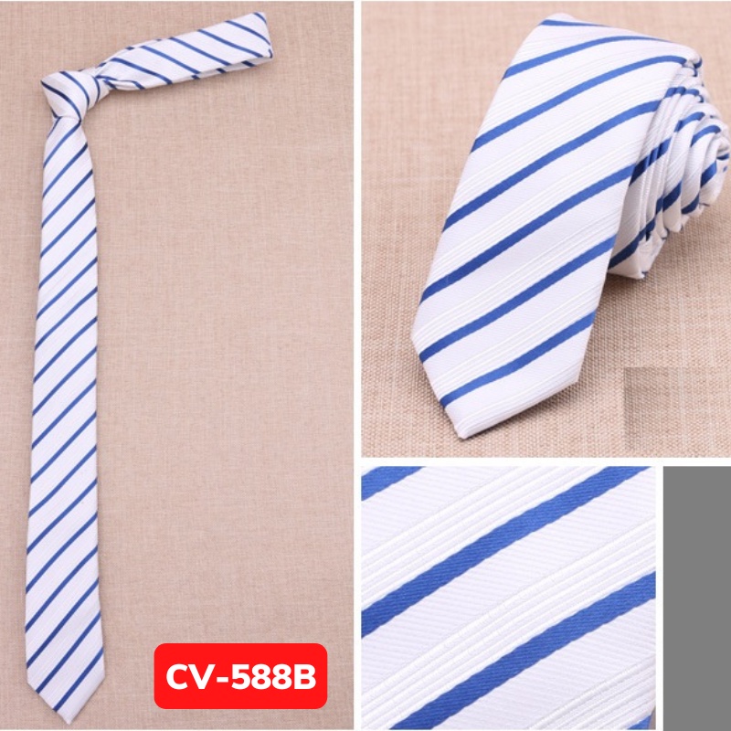 Cà vạt Nam bản nhỏ 5cm thời trang phong cách Hàn Quốc, Calavat sinh viên, Cavat chú rể, Cravat dự tiệc CV-588
