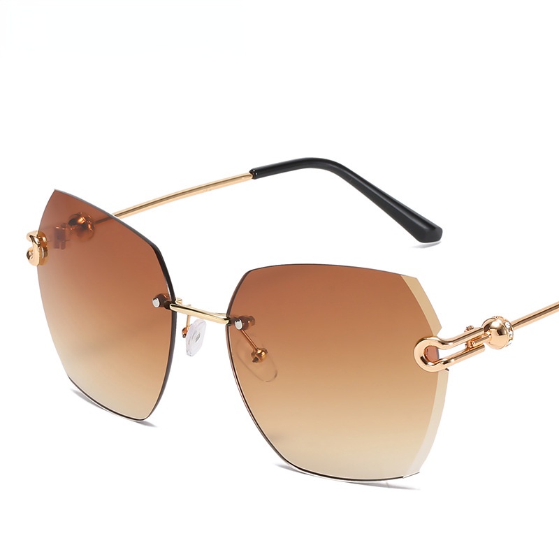 (YUZHU) Kính Râm Không Viền Vuông Màu Gradient Thời Trang Đi Biển Ngoài Trời