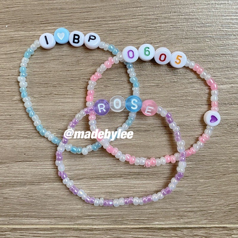 Vòng tay Hạt Cườmg Chữ Làm theo yêu cầu Vòng tay handmade nhiều màu MADEBYLEE