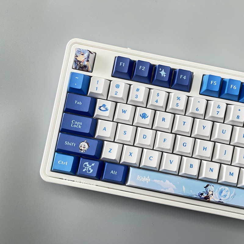 Ganyu Keycap Cherry Profile Genshin Impact Anime PBT Dye Sub Bàn phím cơ học Keycap