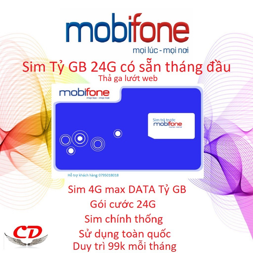 Sim 4G mobifone không giới hạn data có sẵn tháng đầu