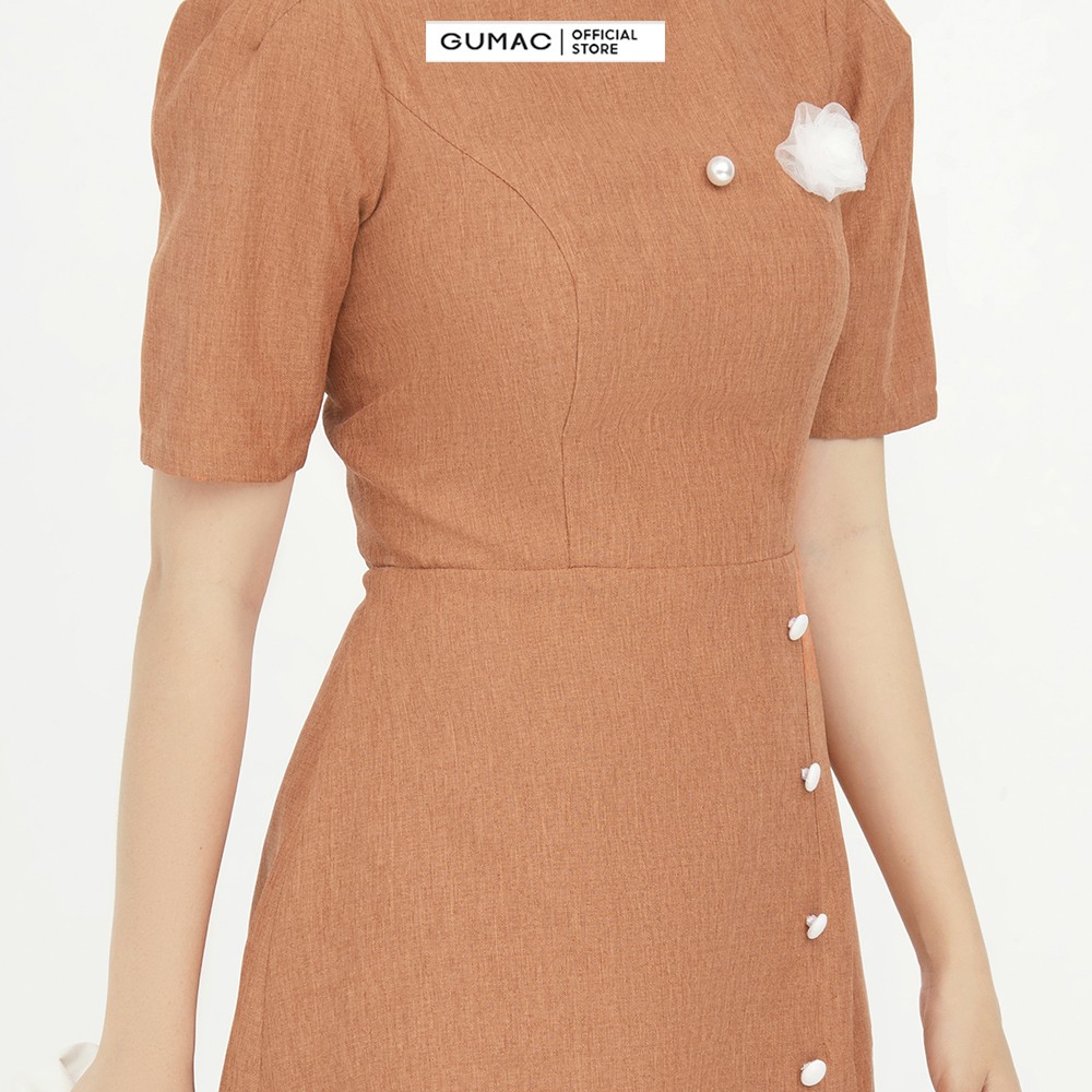 Đầm xòe nữ rã cúp cơ bản nhiều màu GUMAC đính kèm hoa cài DB543 | BigBuy360 - bigbuy360.vn