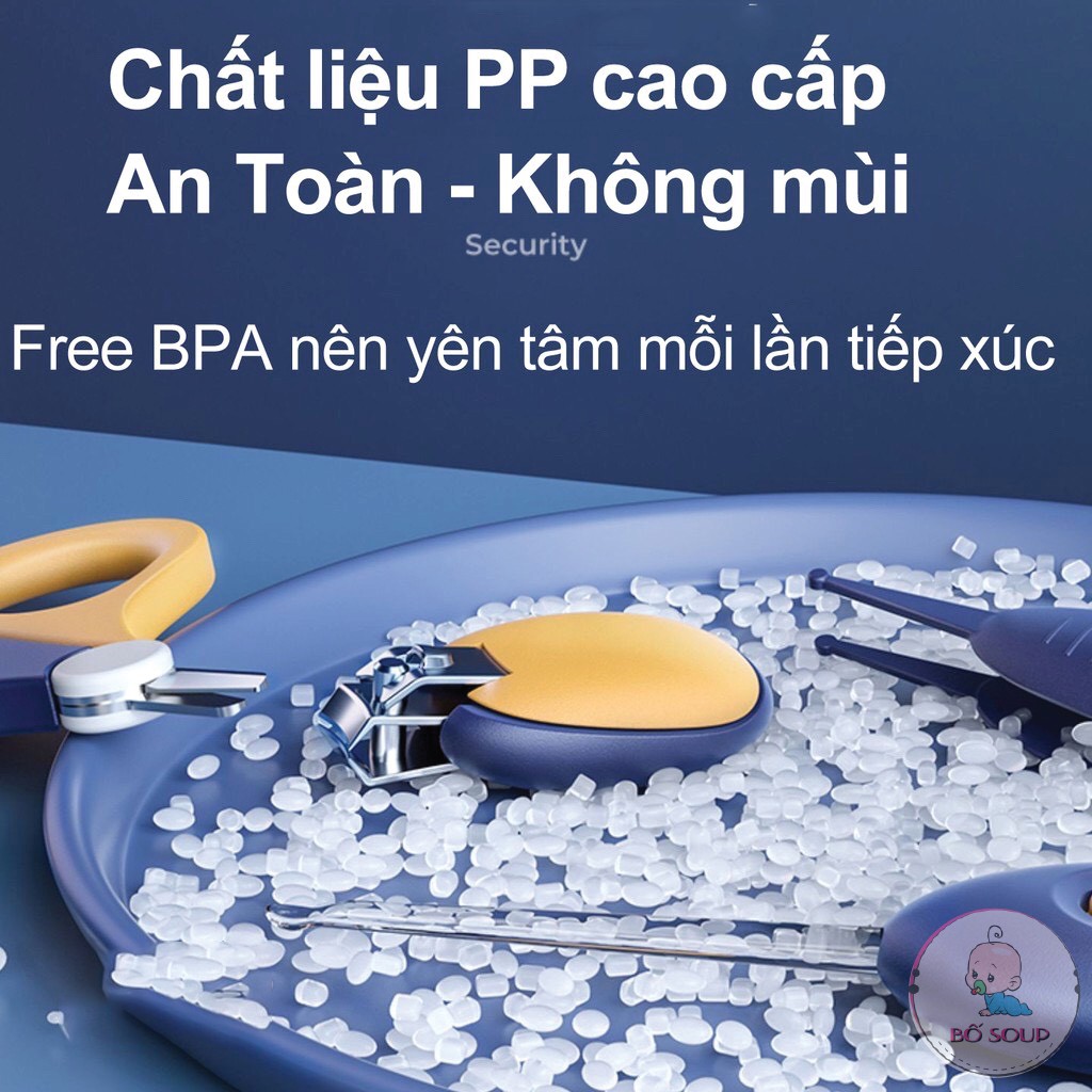 Bộ bấm móng tay cho bé cao cấp 5 món, cắt móng tay cho bé sơ sinh an toàn Shop Bố Soup